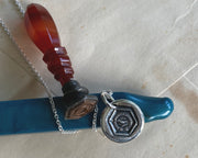 raven wax seal necklace