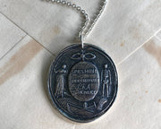 skeleton wax seal necklace
