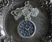 crow wax seal necklace
