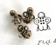 tiny little people doll dice pendant charm - bronze dice - ornamental dice