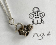 tiny little people doll dice pendant charm - bronze dice - ornamental dice