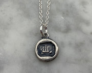 tiny ship wax seal necklace