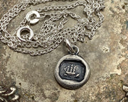 ship wax seal necklace