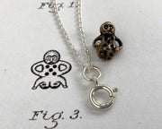 tiny little people doll dice pendant charm - bronze dice - ornamental dice