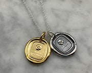 skull wax seal necklace - OMNIA VANITAS - all is vanity - wax seal