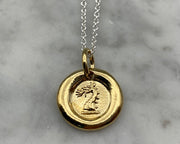 gold dragon wax seal pendant