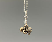 tiny little people doll dice pendant charm - bronze dice - ornamental dice