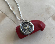 two hearts wax seal necklace