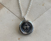 two hearts wax seal pendant