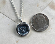 winged hourglass wax seal necklace - flight of time - wax seal jewelry