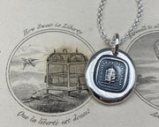 birdcage wax seal necklace