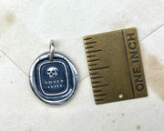 skull wax seal necklace - OMNIA VANITAS - all is vanity - wax seal