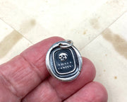 skull wax seal necklace charm - OMNIA VANITAS - gold wax seal jewelry