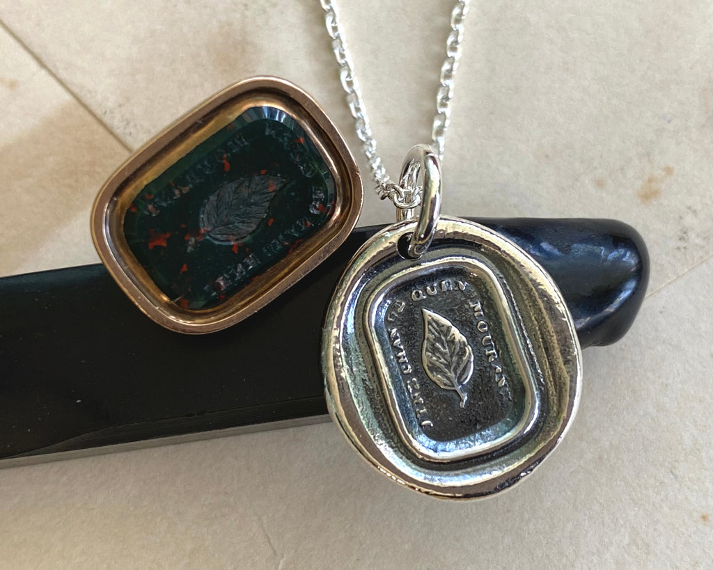 leaf wax seal necklace