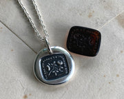 rose wax seal necklace