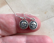 skull earrings - memento mori - wax seal jewelry