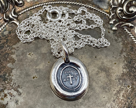 cross wax seal pendant
