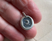 crescent moon wax seal necklace - wax seal jewelry