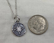 small compass wax seal necklace - wax seal jewelry