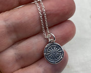 small compass wax seal necklace - wax seal jewelry
