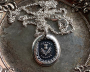scottish thistle wax seal necklace