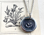 scottish thistle wax seal necklace