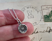 tiny heart wax seal necklace