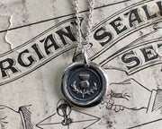 scottish thistle wax seal pendant
