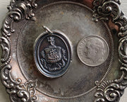 ship and mermaid wax seal necklace - the guardian does not sleep
