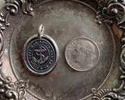 anchor wax seal necklace - Great Britain Royal Navy fouled anchor - wax seal jewelry