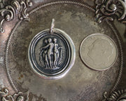 three graces wax seal necklace - classical mythology wax seal jewelry