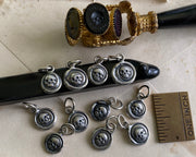 skull necklace charm - small skull wax seal pendant - memento mori jewelry