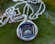 excuse haste wax seal necklace