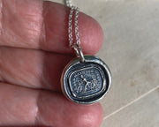 dandy horse bicycle wax seal necklace - we all have our hobbies