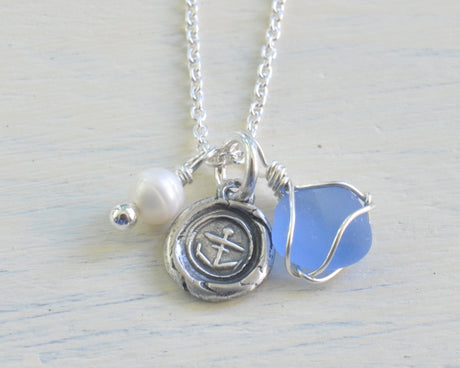 anchor wax seal necklace