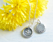 bee silent wax seal necklace