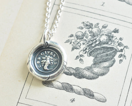 cornucopia wax seal necklace