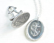 anchor wax seal necklace