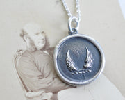 wings wax seal necklace