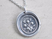 heart and flowers wax seal pendant