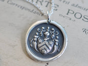 family crest wax seal necklace