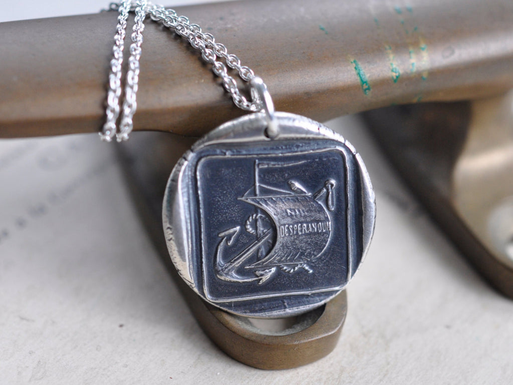 anchor wax seal necklace