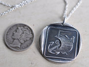 anchor and sail wax seal necklace - NIL DESPERANDUX - let us not despair