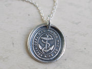 anchor wax seal necklace
