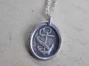 anchor wax seal necklace - fouled anchor - HOPE - wax seal jewelry