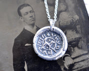 dog wax seal necklace - a loyal friend - medieval wax seal jewelry
