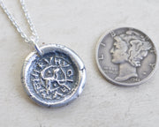 dog wax seal necklace - a loyal friend - medieval wax seal jewelry