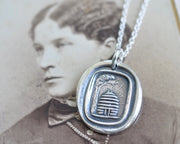 beehive wax seal necklace