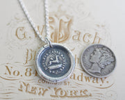 wounded stag buck wax seal necklace - pain makes me flee - wax seal