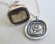 forget me not wax seal pendant